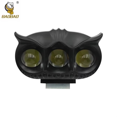 3 LED Baykuş Tarzı Siyah Alüminyum Kürsü Motosiklet LED Fener Fener