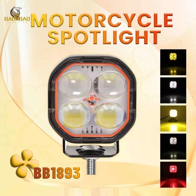 4 LED Beyaz Kırmızı Sarı Projector Spotlight Motosiklet Araç için LED Işık