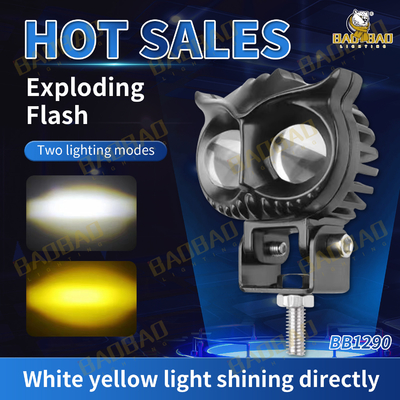 2 LED Baykuş Sarı Beyaz Parlak Renkli MINI Motosiklet Proyektörü Işığı