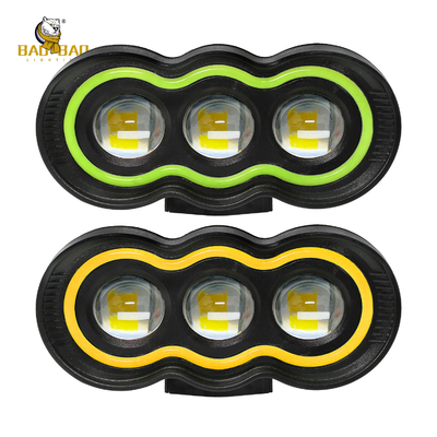 Plastik Yeşil Sarı 3 LED Motosiklet Farı LED Aksesuar Işıklar Motosiklet