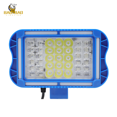 42 LED Kırmızı Mavi Beyaz Sarı Flaş Alüminyum Mavi Kutusu Motosiklet Farı