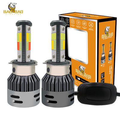 Mavi Beyaz Sarı Flash Metal Lens Motosiklet Farı LED ampul