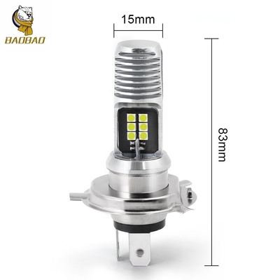 16W Beyaz Metal ampul Mini LED Sürüş Işığı H4 BA20D Bisiklet Farı