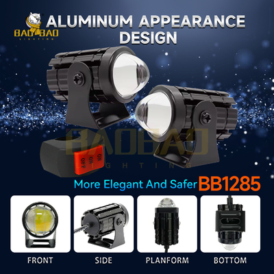 2pcs Beyaz Sarı Çift Renkli Alüminyum Mini Sürüş Sis Işığı Motosiklet için Mümkün