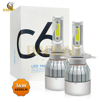 C6 H4 Beyaz ve Sarı Çift Renkli 18 Watt Demir Metal Araba Farı ampul Otomatik Parçalar