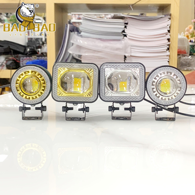 Alüminyum Beyaz Sarı Yanıp sönen 12V 24V Motosiklet Spotlight RGB Ring LED Sis Işığı