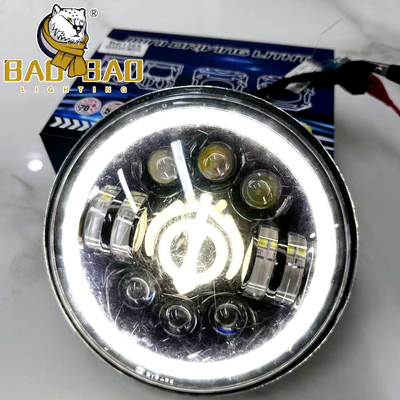 7 inç Beyaz Sarı Motosiklet LED Far 12V Su geçirmez IP67